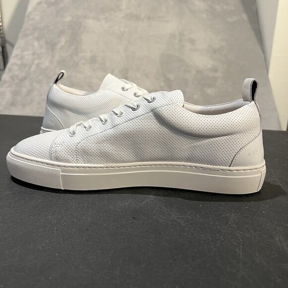 Aether Dalton Sneakers Mens 10 White Leather Casual Lace Up Perforated - Picture 7 of 10